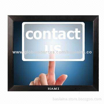 Touch Screen 19-inch Square LED Monitor with VGA Input and USB Port for Touch Panel